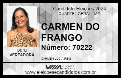 Candidato CARMEN DO FRANGO 2024 - QUARTEL GERAL - Eleições