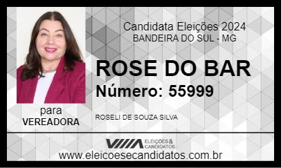 Candidato ROSE DO BAR 2024 - BANDEIRA DO SUL - Eleições