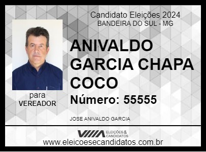 Candidato ANIVALDO GARCIA CHAPA COCO 2024 - BANDEIRA DO SUL - Eleições