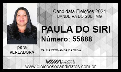 Candidato PAULA DO SIRI 2024 - BANDEIRA DO SUL - Eleições