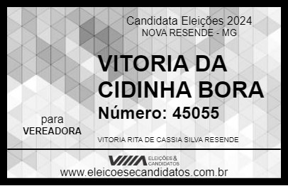 Candidato VITORIA DA CIDINHA BORA 2024 - NOVA RESENDE - Eleições