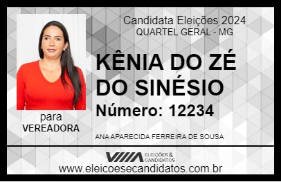 Candidato KÊNIA DO ZÉ DO SINÉSIO 2024 - QUARTEL GERAL - Eleições