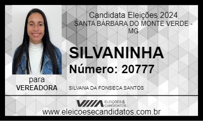 Candidato SILVANINHA 2024 - SANTA BÁRBARA DO MONTE VERDE - Eleições