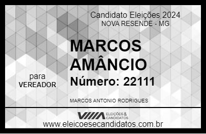 Candidato MARCOS AMÂNCIO 2024 - NOVA RESENDE - Eleições