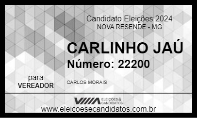 Candidato CARLINHO JAÚ 2024 - NOVA RESENDE - Eleições