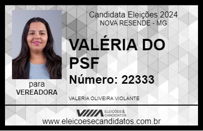 Candidato VALÉRIA DO PSF 2024 - NOVA RESENDE - Eleições