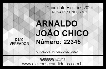 Candidato ARNALDO JOÃO CHICO 2024 - NOVA RESENDE - Eleições