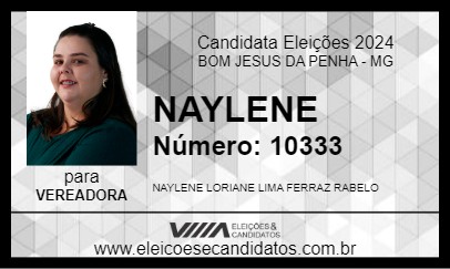 Candidato NAYLENE 2024 - BOM JESUS DA PENHA - Eleições