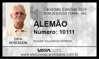 Candidato ALEMÃO 2024 - BOM JESUS DA PENHA - Eleições