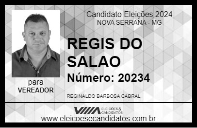 Candidato REGIS DO SALAO 2024 - NOVA SERRANA - Eleições