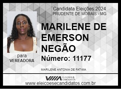 Candidato MARILENE DE EMERSON NEGÃO 2024 - PRUDENTE DE MORAIS - Eleições