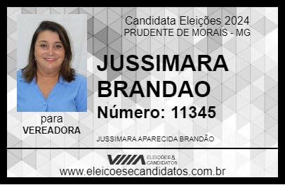 Candidato JUSSIMARA BRANDAO 2024 - PRUDENTE DE MORAIS - Eleições