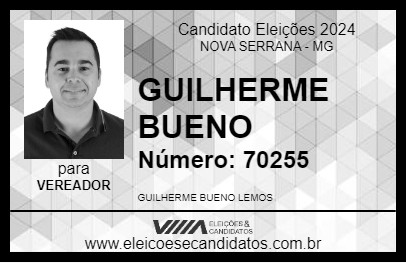 Candidato GUILHERME BUENO 2024 - NOVA SERRANA - Eleições