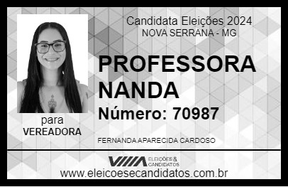 Candidato PROFESSORA NANDA 2024 - NOVA SERRANA - Eleições