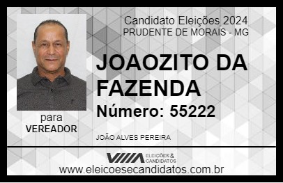 Candidato JOAOZITO DA FAZENDA 2024 - PRUDENTE DE MORAIS - Eleições