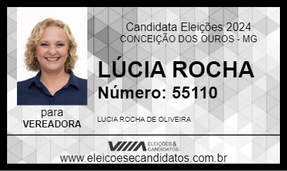 Candidato LÚCIA ROCHA 2024 - CONCEIÇÃO DOS OUROS - Eleições