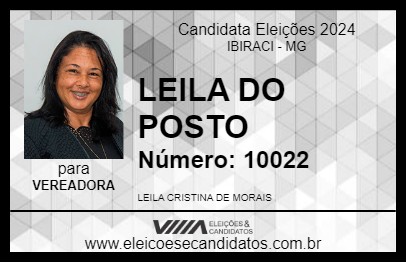 Candidato LEILA DO POSTO 2024 - IBIRACI - Eleições