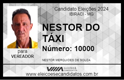 Candidato NESTOR DO TÁXI 2024 - IBIRACI - Eleições