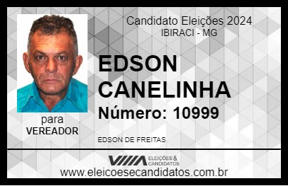 Candidato EDSON CANELINHA 2024 - IBIRACI - Eleições