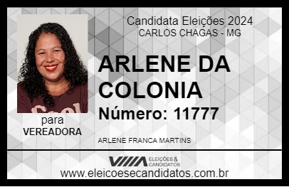 Candidato ARLENE DA COLONIA 2024 - CARLOS CHAGAS - Eleições