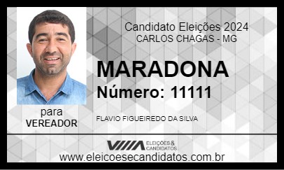 Candidato MARADONA 2024 - CARLOS CHAGAS - Eleições