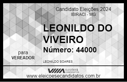 Candidato LEONILDO DO VIVEIRO 2024 - IBIRACI - Eleições