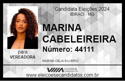 Candidato MARINA CABELEIREIRA 2024 - IBIRACI - Eleições