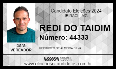 Candidato REDI DO TAIDIM 2024 - IBIRACI - Eleições