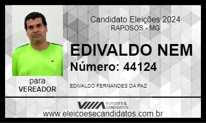 Candidato EDIVALDO NEM 2024 - RAPOSOS - Eleições