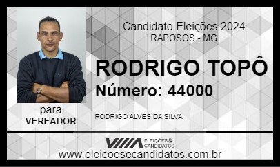 Candidato RODRIGO TOPÔ 2024 - RAPOSOS - Eleições