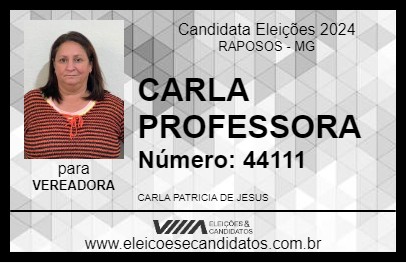 Candidato CARLA PROFESSORA 2024 - RAPOSOS - Eleições