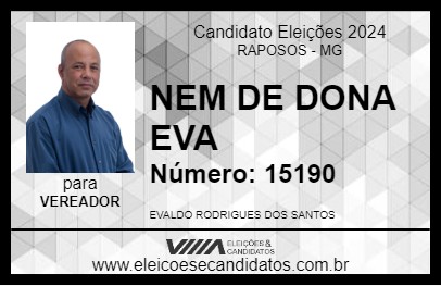 Candidato NEM DE DONA EVA 2024 - RAPOSOS - Eleições