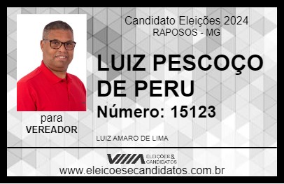 Candidato LUIZ PESCOÇO DE PERU 2024 - RAPOSOS - Eleições