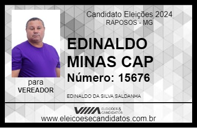 Candidato EDINALDO MINAS CAP 2024 - RAPOSOS - Eleições