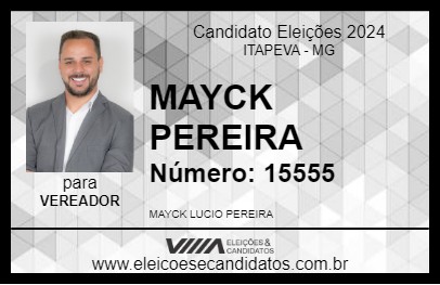 Candidato MAYCK PEREIRA 2024 - ITAPEVA - Eleições