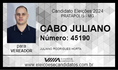 Candidato CABO JULIANO 2024 - PRATÁPOLIS - Eleições