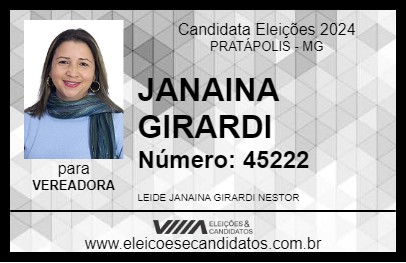 Candidato JANAINA GIRARDI 2024 - PRATÁPOLIS - Eleições