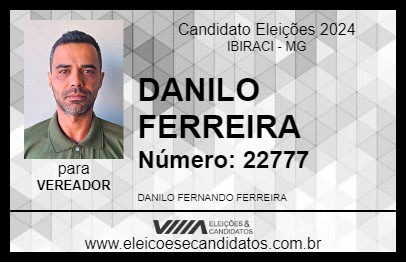 Candidato DANILO FERREIRA 2024 - IBIRACI - Eleições