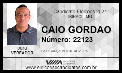 Candidato CAIO GORDAO 2024 - IBIRACI - Eleições