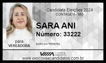 Candidato SARA ANI 2024 - CONTAGEM - Eleições