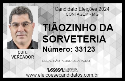 Candidato TIÃOZINHO DA SORVETERIA 2024 - CONTAGEM - Eleições