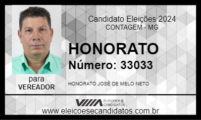 Candidato HONORATO 2024 - CONTAGEM - Eleições