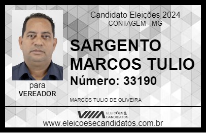 Candidato SARGENTO MARCOS TULIO 2024 - CONTAGEM - Eleições