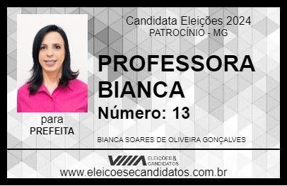 Candidato PROFESSORA BIANCA 2024 - PATROCÍNIO - Eleições