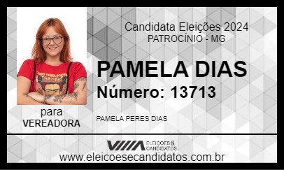 Candidato PAMELA DIAS 2024 - PATROCÍNIO - Eleições