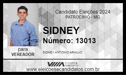 Candidato SIDNEY 2024 - PATROCÍNIO - Eleições