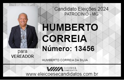 Candidato HUMBERTO CORREIA 2024 - PATROCÍNIO - Eleições