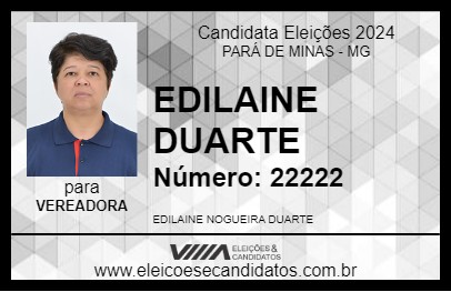 Candidato EDILAINE DUARTE 2024 - PARÁ DE MINAS - Eleições