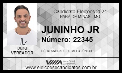 Candidato JUNINHO JR 2024 - PARÁ DE MINAS - Eleições