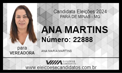 Candidato ANA MARTINS 2024 - PARÁ DE MINAS - Eleições